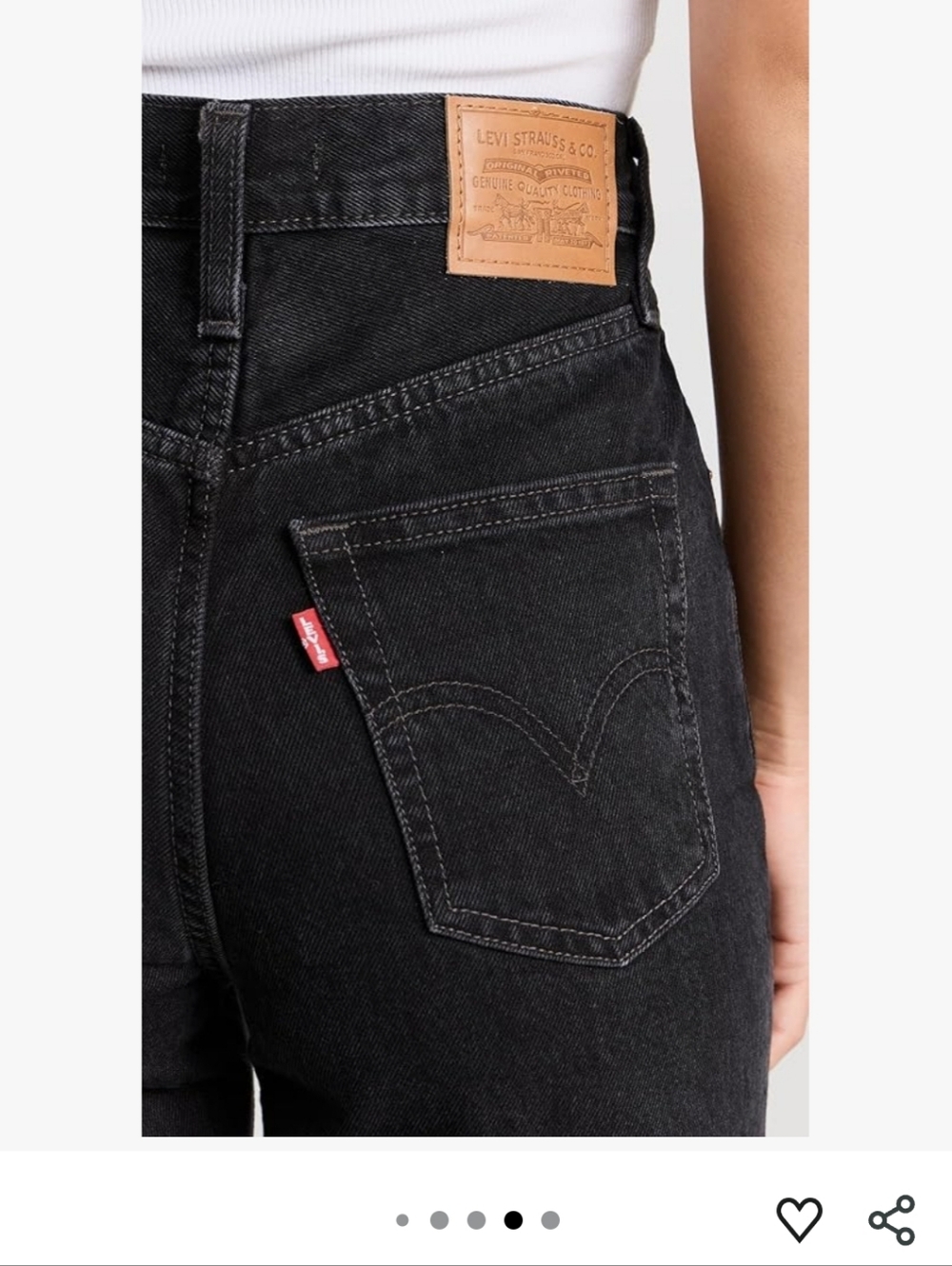 Levi's Black High-Rise Wide Leg Jeans - Picture 7 of 7